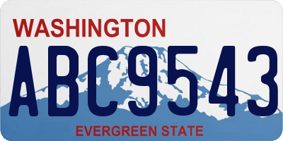WA license plate ABC9543