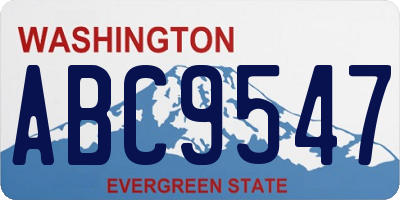 WA license plate ABC9547