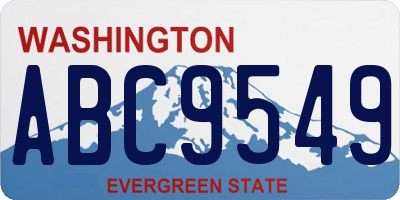 WA license plate ABC9549