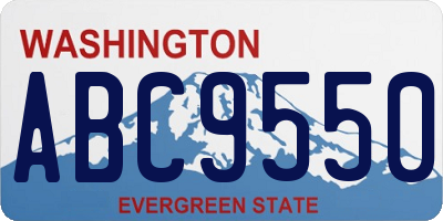 WA license plate ABC9550