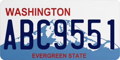 WA license plate ABC9551