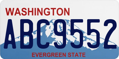 WA license plate ABC9552