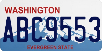 WA license plate ABC9553