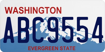 WA license plate ABC9554