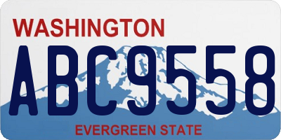 WA license plate ABC9558