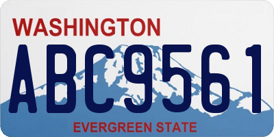 WA license plate ABC9561