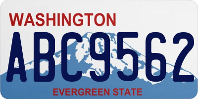 WA license plate ABC9562