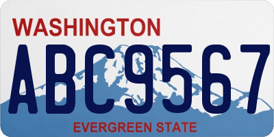 WA license plate ABC9567