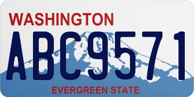 WA license plate ABC9571
