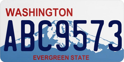 WA license plate ABC9573