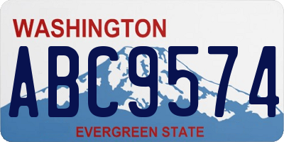 WA license plate ABC9574
