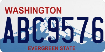 WA license plate ABC9576