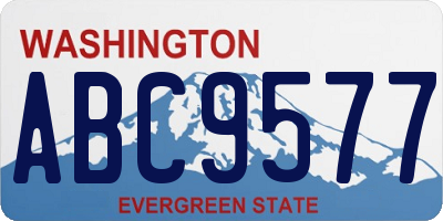 WA license plate ABC9577
