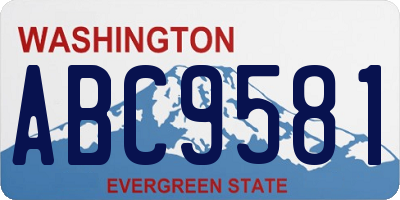 WA license plate ABC9581