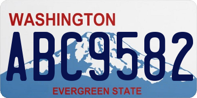 WA license plate ABC9582