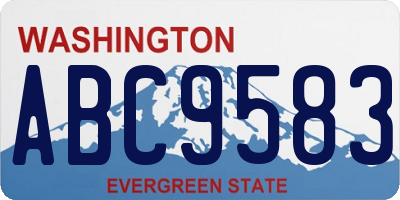 WA license plate ABC9583