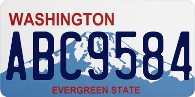 WA license plate ABC9584