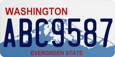 WA license plate ABC9587
