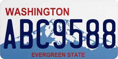 WA license plate ABC9588