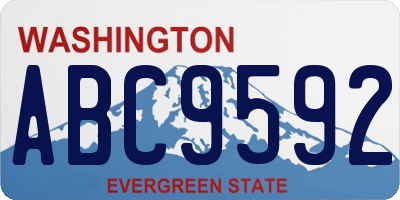 WA license plate ABC9592