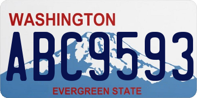 WA license plate ABC9593