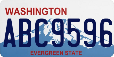 WA license plate ABC9596
