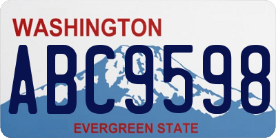 WA license plate ABC9598