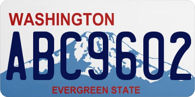 WA license plate ABC9602