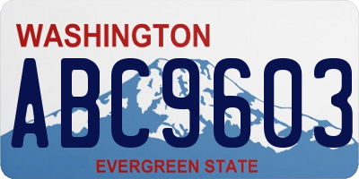 WA license plate ABC9603