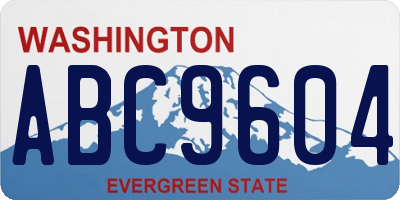 WA license plate ABC9604