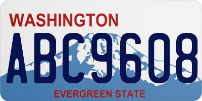 WA license plate ABC9608