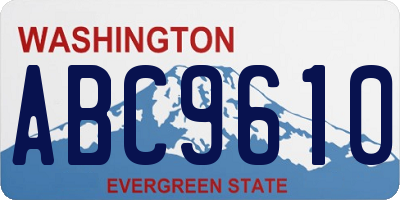 WA license plate ABC9610