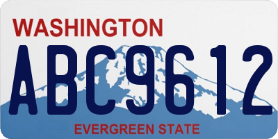 WA license plate ABC9612