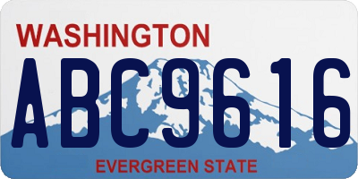WA license plate ABC9616
