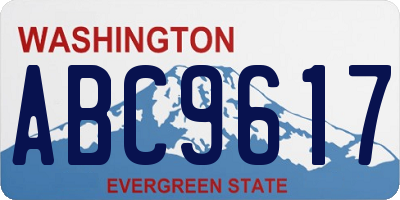 WA license plate ABC9617