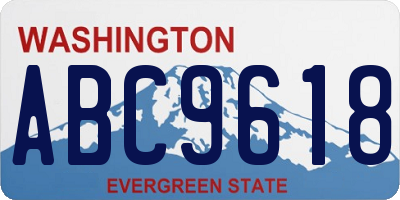 WA license plate ABC9618