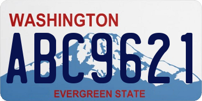 WA license plate ABC9621