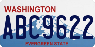 WA license plate ABC9622