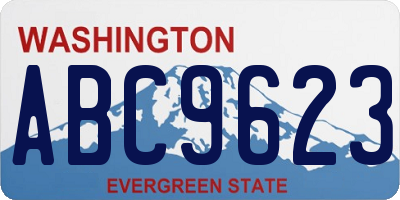 WA license plate ABC9623