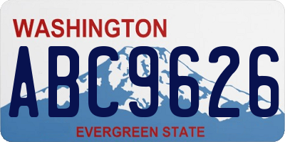 WA license plate ABC9626