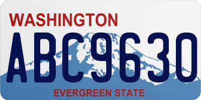 WA license plate ABC9630