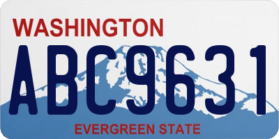 WA license plate ABC9631