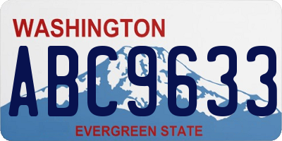 WA license plate ABC9633