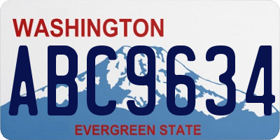 WA license plate ABC9634