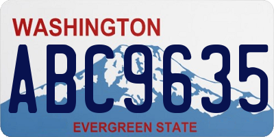 WA license plate ABC9635
