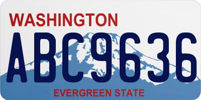 WA license plate ABC9636
