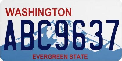 WA license plate ABC9637