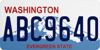 WA license plate ABC9640