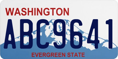 WA license plate ABC9641