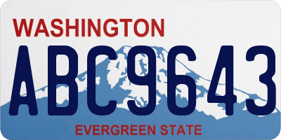 WA license plate ABC9643